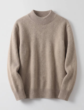Adele Relaxed Mock Neck Sweater in Brown