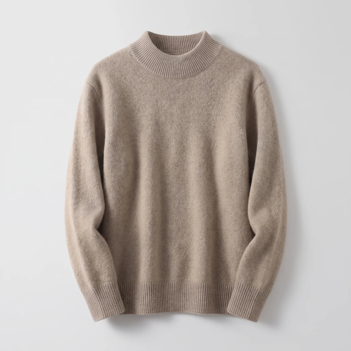 Adele Relaxed Mock Neck Sweater in Brown