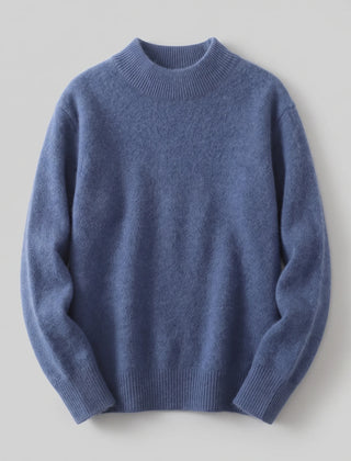 Adele Relaxed Mock Neck Sweater in Blue