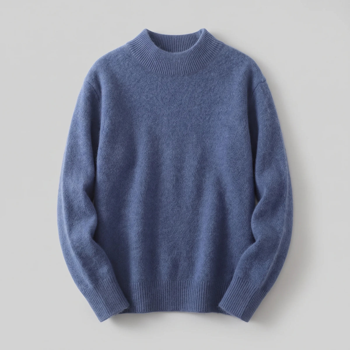 Adele Relaxed Mock Neck Sweater in Blue