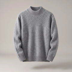 Adele Relaxed Mock Neck Sweater in Gray