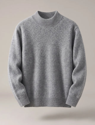 Adele Relaxed Mock Neck Sweater in Gray