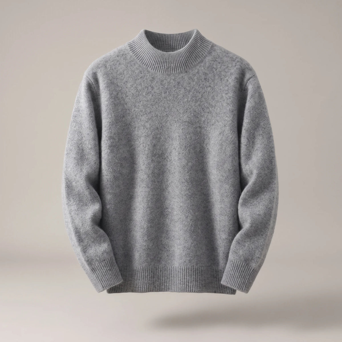 Adele Relaxed Mock Neck Sweater in Gray