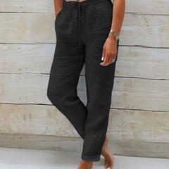 Black Rachel | Drawstring Wide-Leg Pants for Women | Casual Comfort
