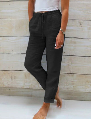 Black Rachel | Drawstring Wide-Leg Pants for Women | Casual Comfort