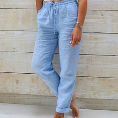 Blue Rachel | Drawstring Wide-Leg Pants for Women | Casual Comfort