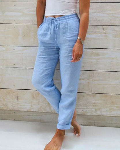 Blue Rachel | Drawstring Wide-Leg Pants for Women | Casual Comfort