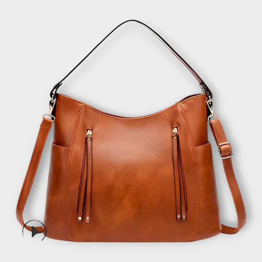 Brown Olivia - Vintage-inspired Elegant Women's Handbag
