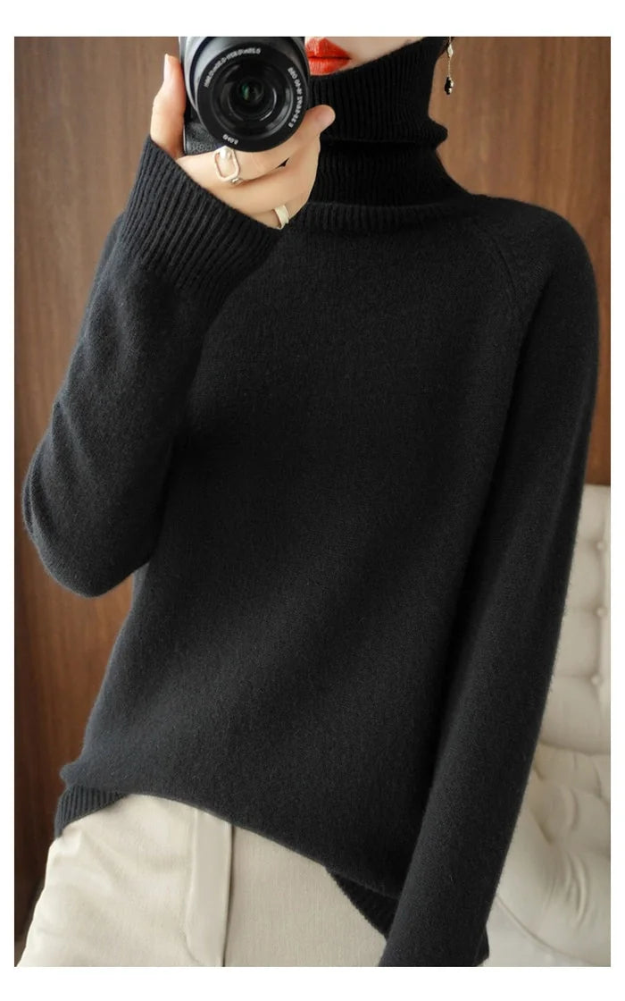 Camille Turtleneck Sweater in Black