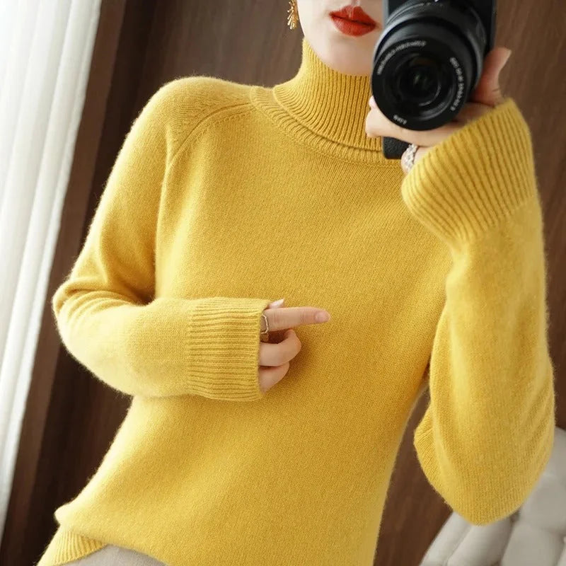 Camille Turtleneck Sweater in Yellow