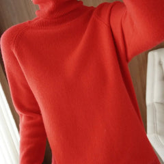 Camille Turtleneck Sweater in Red