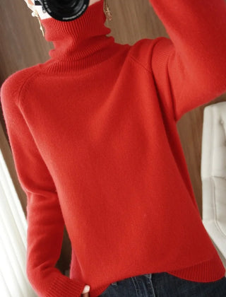 Camille Turtleneck Sweater in Red
