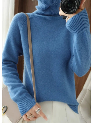 Camille Turtleneck Sweater in Blue