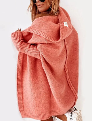 CarriMax oversized hooded cardigan in Orange, worn