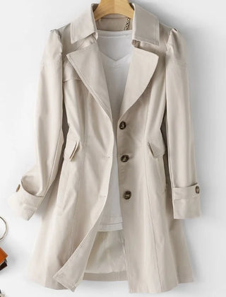 Chamora notched collar coat in Beige