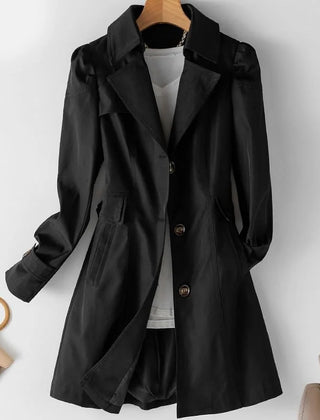 Chamora notched collar coat in Black