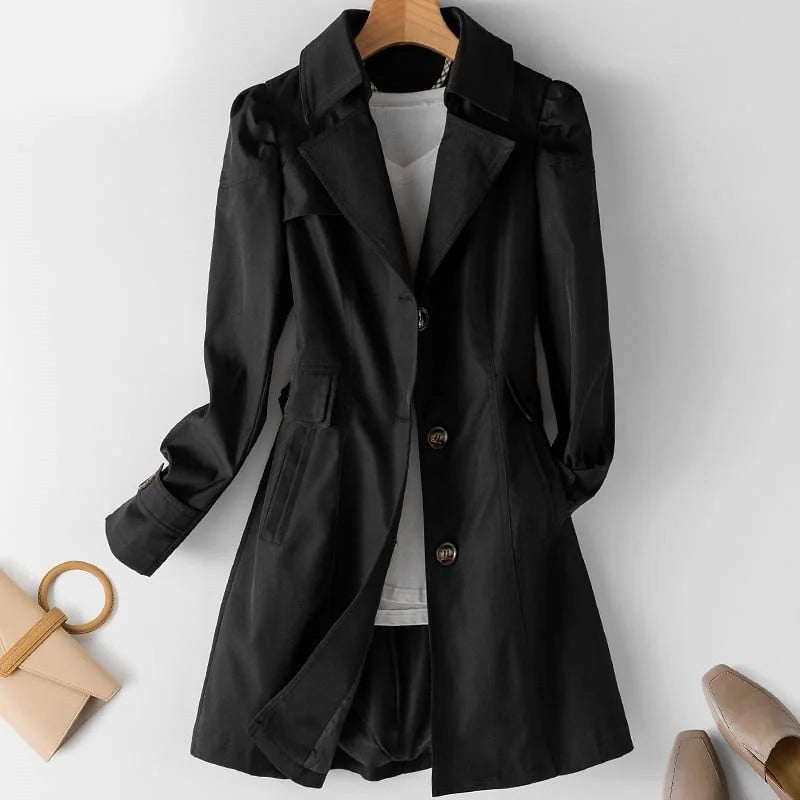 Chamora notched collar coat in Black