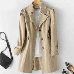 Chamora notched collar coat in Khaki