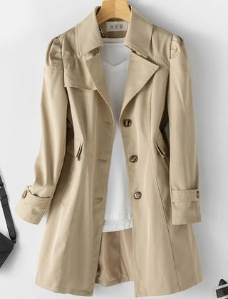 Chamora notched collar coat in Khaki