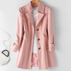 Chamora notched collar coat in Pink