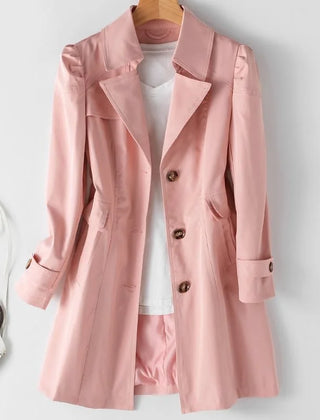 Chamora notched collar coat in Pink