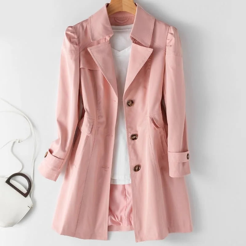 Chamora notched collar coat in Pink