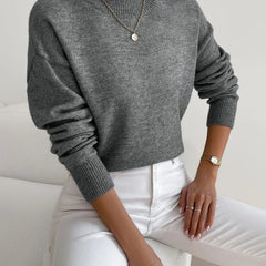 Mock Neck Sweater in Gray