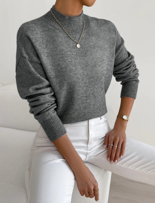 Mock Neck Sweater in Gray