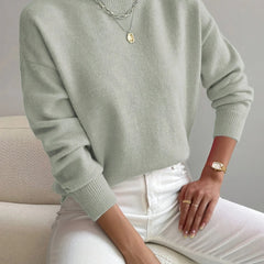 Mock Neck Sweater in Light Gray