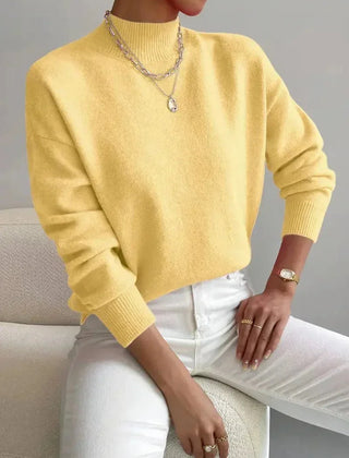 Mock Neck Sweater in Yellow