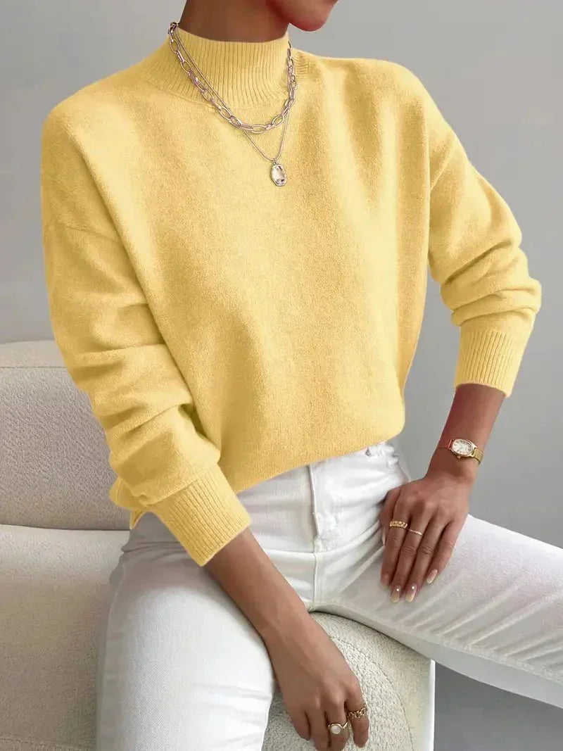 Mock Neck Sweater in Yellow