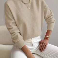 Mock Neck Sweater in Beige