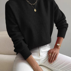 Mock Neck Sweater in Black