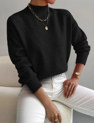 Mock Neck Sweater in Black