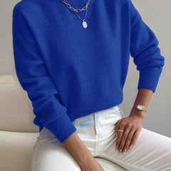 Mock Neck Sweater in Royal Blue