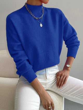 Mock Neck Sweater in Royal Blue