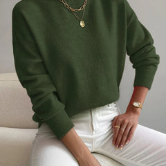 Mock Neck Sweater in Olive Green