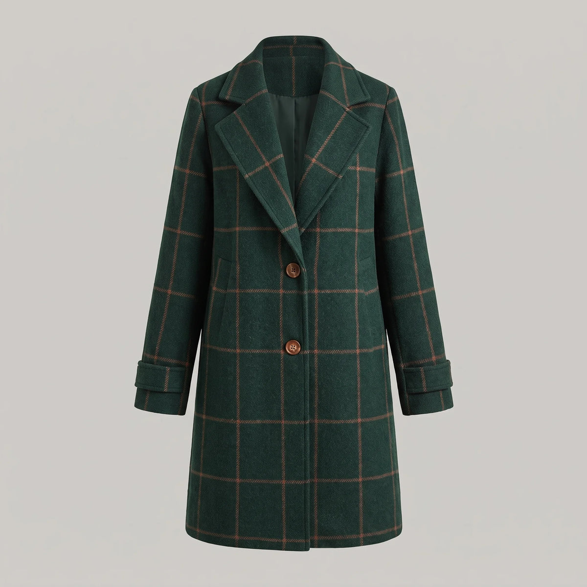 Coralie Classic Checkered Coat in Green