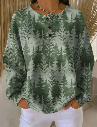 Green Inga | Christmas Sweater with Classic Wood Pattern