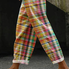 Michelle | Checkered Wide-Leg Pants for Women | Smart Casual