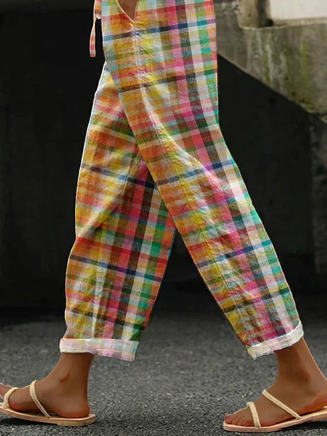 Michelle | Checkered Wide-Leg Pants for Women | Smart Casual