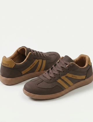 Retro Striped Sneakers in Brown