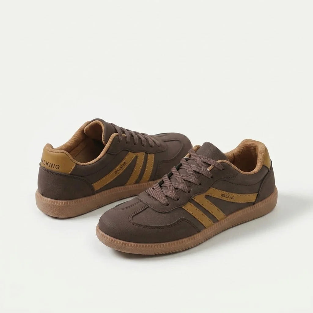 Retro Striped Sneakers in Brown