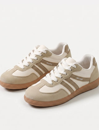 Retro Striped Sneakers in Cream
