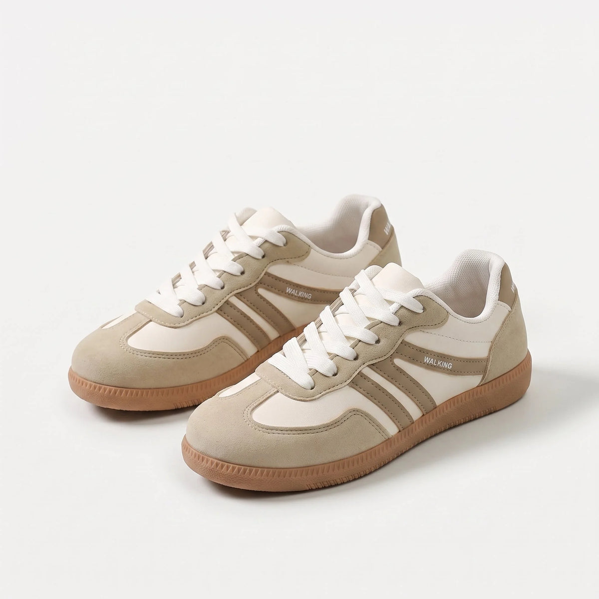 Retro Striped Sneakers in Cream