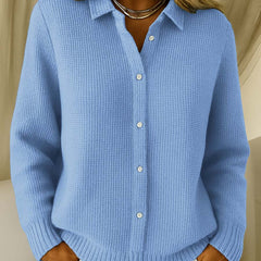 Blue Katrina | Textured Knit Button Cardigan