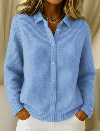 Blue Katrina | Textured Knit Button Cardigan