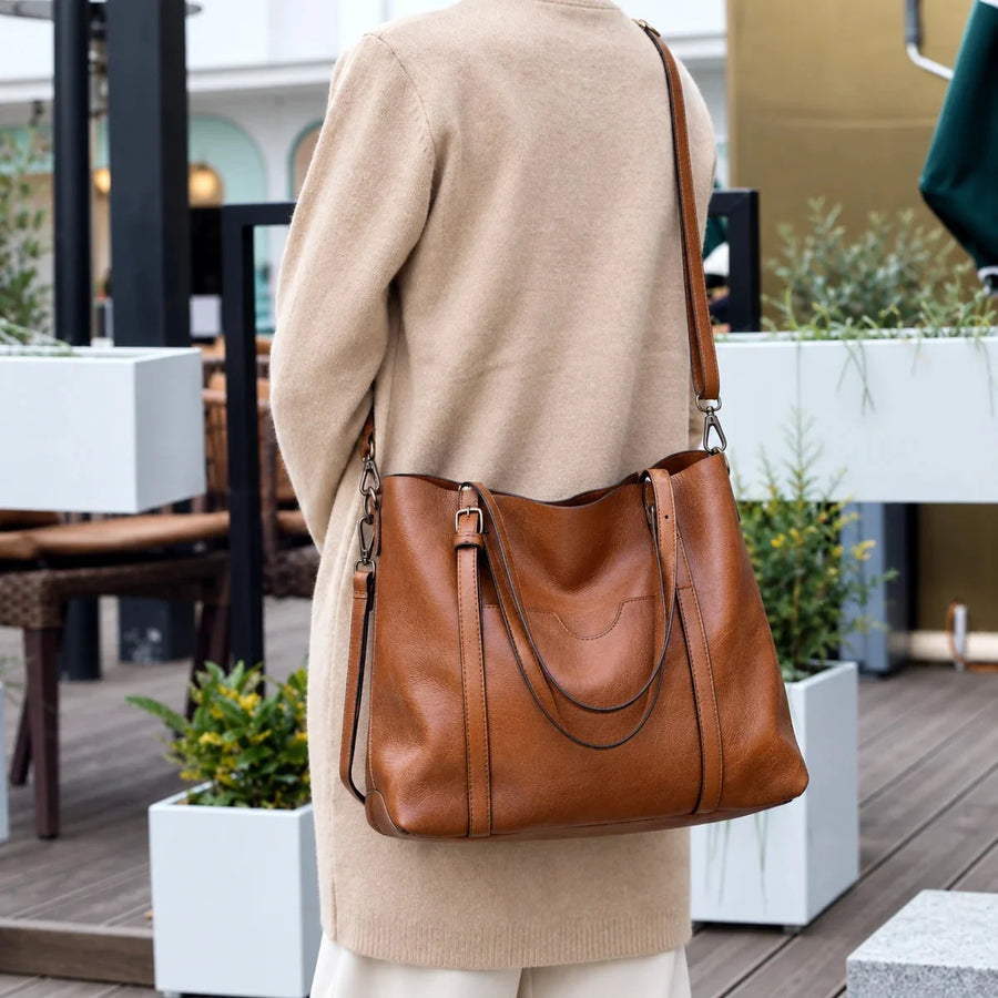 Everyday Zip Tote Bag in Brown