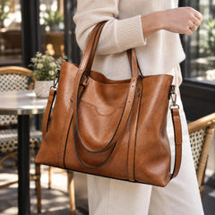 Everyday Zip Tote Bag in Brown