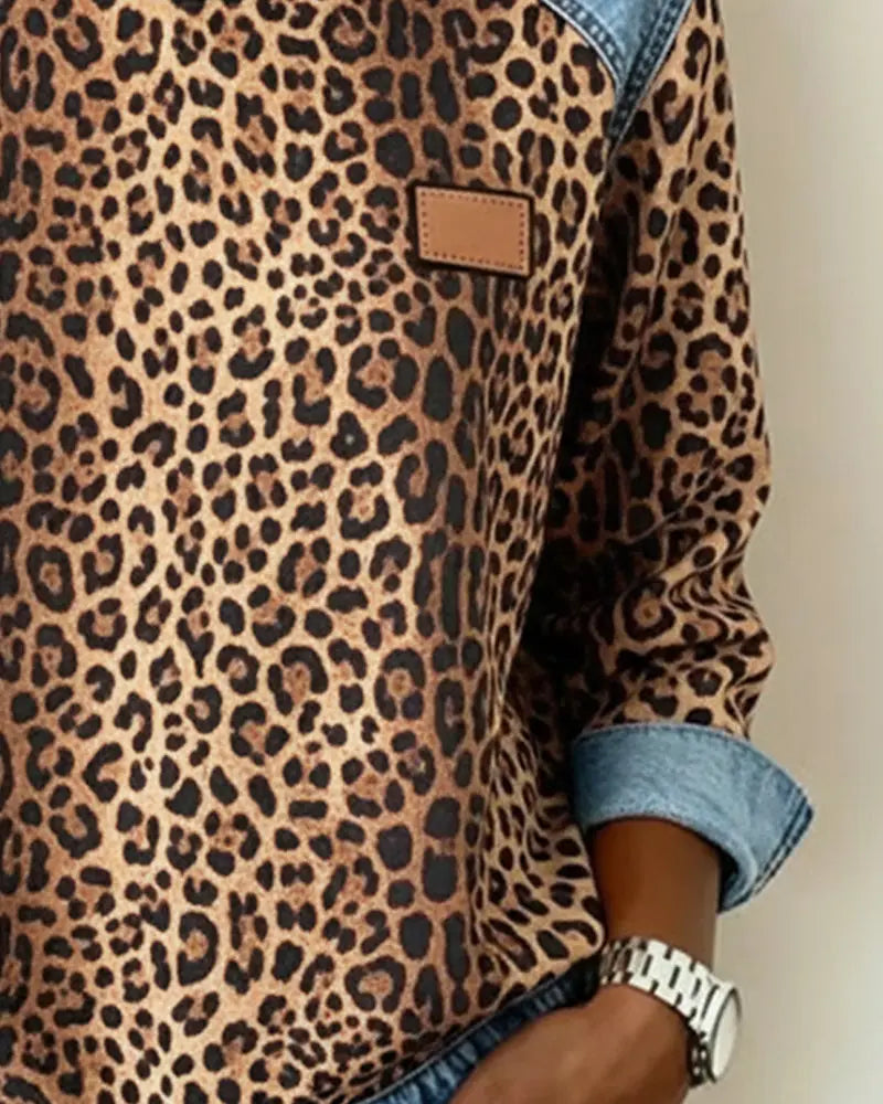 Esmée | Leopard Patchwork Sweater with Flattering Fit and Daily Comfort - photo 1